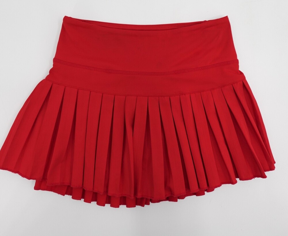 Goldhinge Activewear Skirt Womens Extra Small Red Pleated Tennis Athletic
